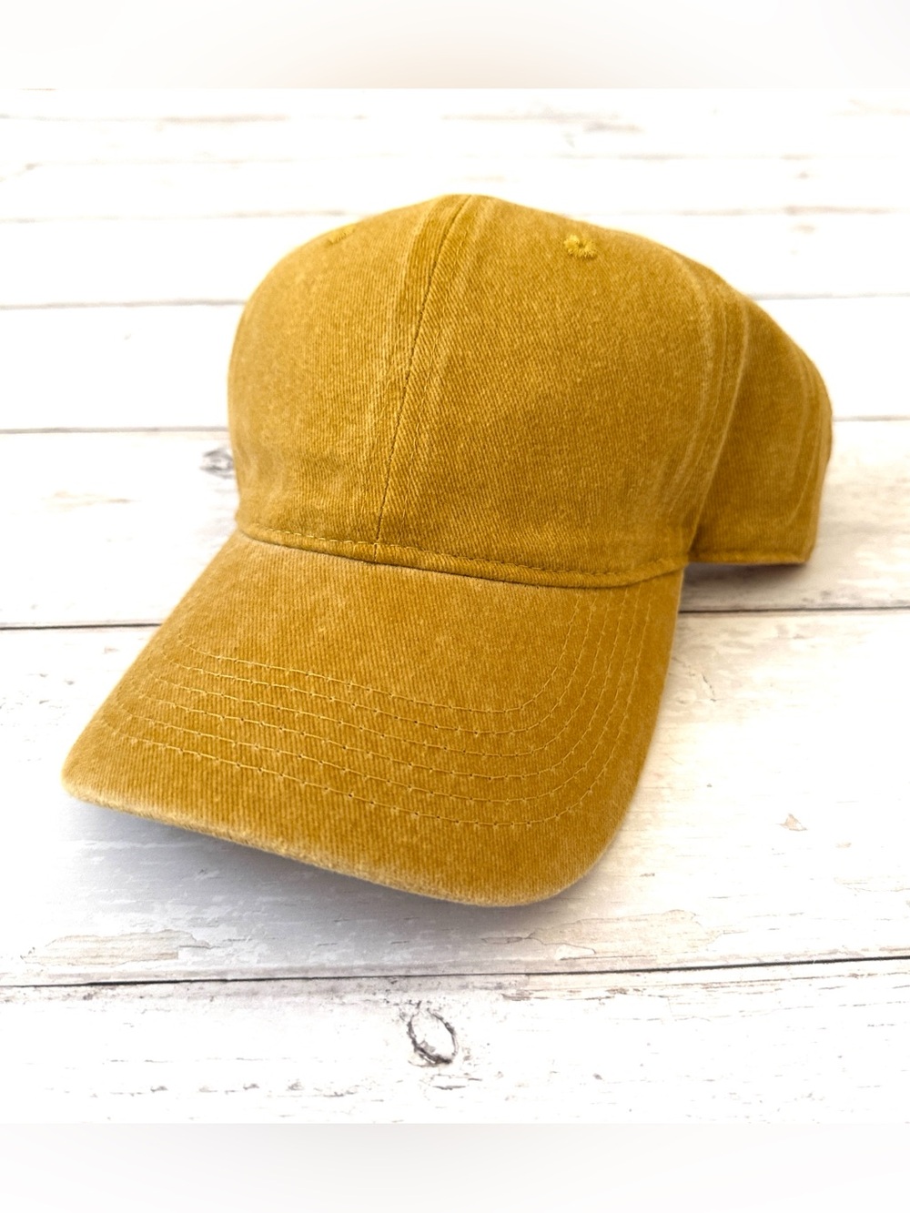 Madewell 100% Cotton Mustard Golden Yellow Baseball Hat Unisex Cap Adj Size NEW